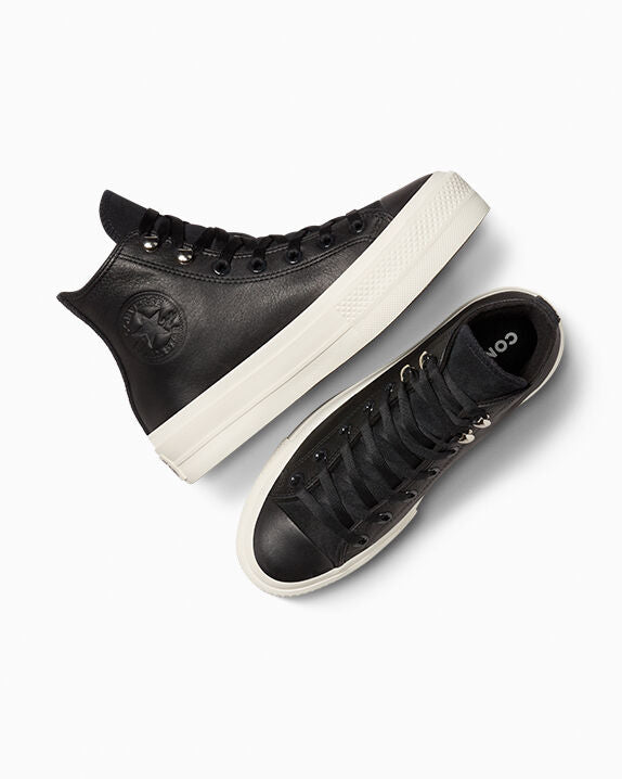 Chuck Taylor All Star Lift Platform - Zapatillas altas de cuero repelente al agua