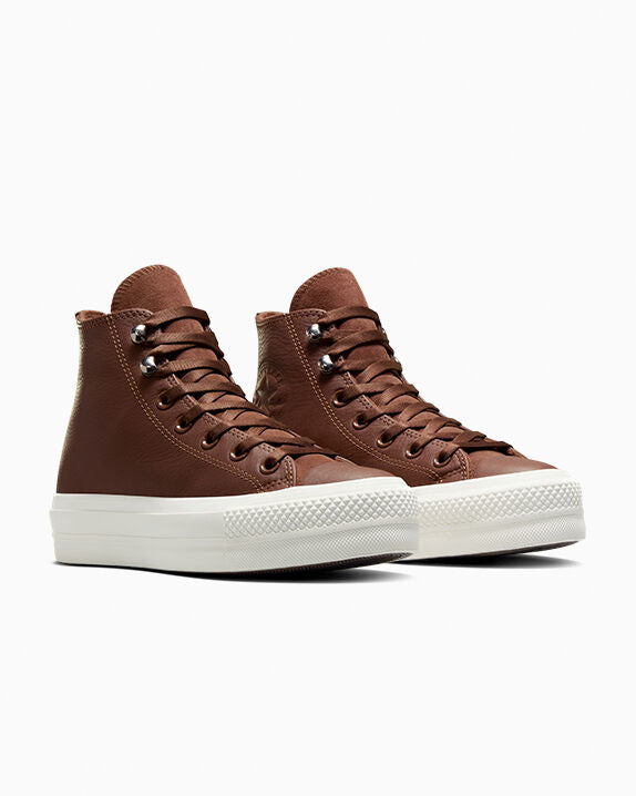 Chuck Taylor All Star Lift Platform - Zapatillas altas de cuero repelente al agua