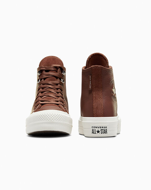 Chuck Taylor All Star Lift Platform - Zapatillas altas de cuero repelente al agua