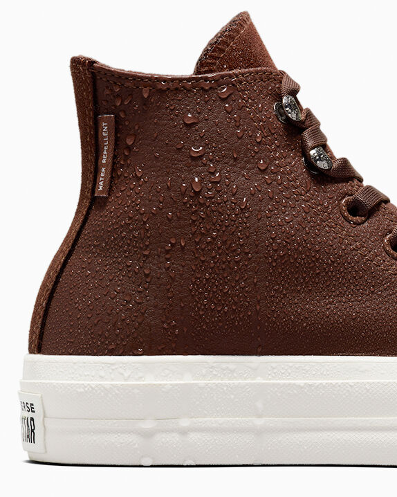 Chuck Taylor All Star Lift Platform - Zapatillas altas de cuero repelente al agua