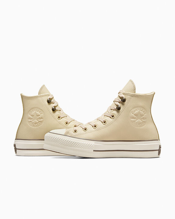 Chuck Taylor All Star Lift Platform - Zapatillas altas de cuero resistente a la intemperie