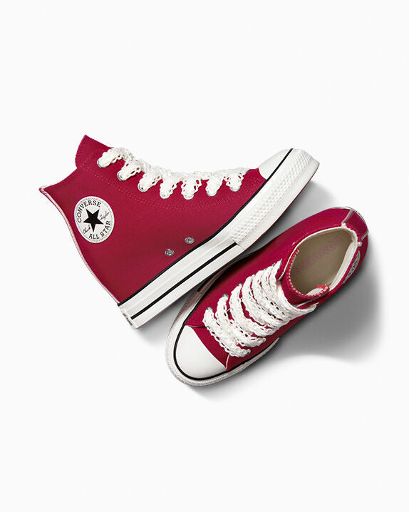 Chuck Taylor All Star Plataforma de cuña con cordones de crochet de caña alta