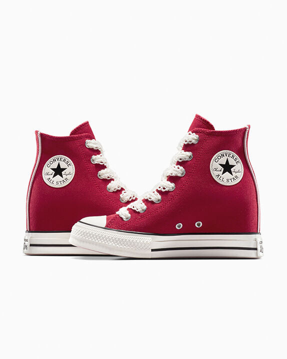 Chuck Taylor All Star Plataforma de cuña con cordones de crochet de caña alta