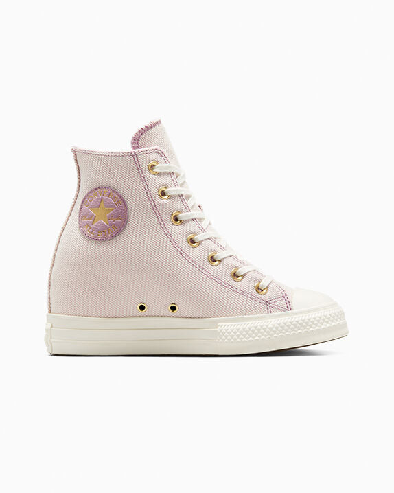 Chuck Taylor All Star Plataforma de cuña dorada de caña alta