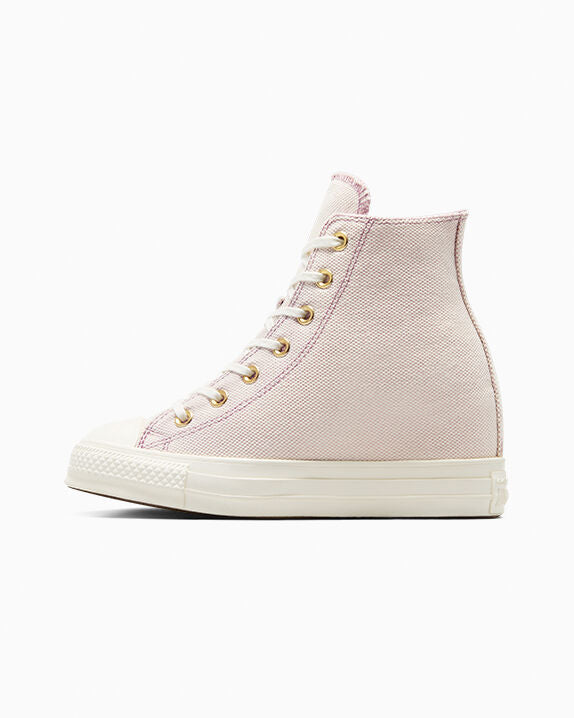 Chuck Taylor All Star Plataforma de cuña dorada de caña alta
