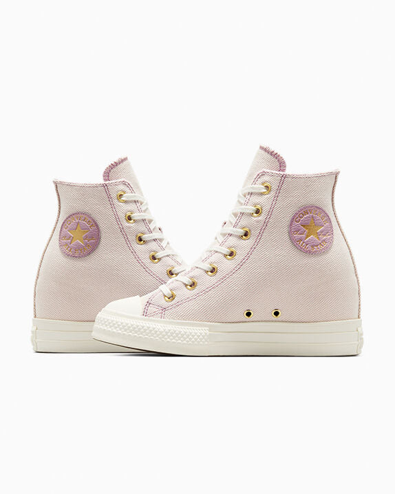 Chuck Taylor All Star Plataforma de cuña dorada de caña alta