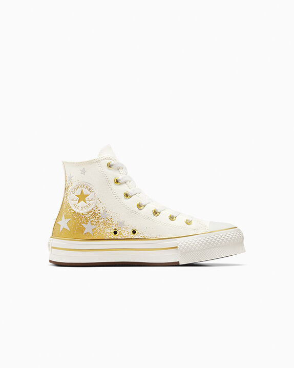 Chuck Taylor All Star EVA Lift Platform Dorado Metálico Alto