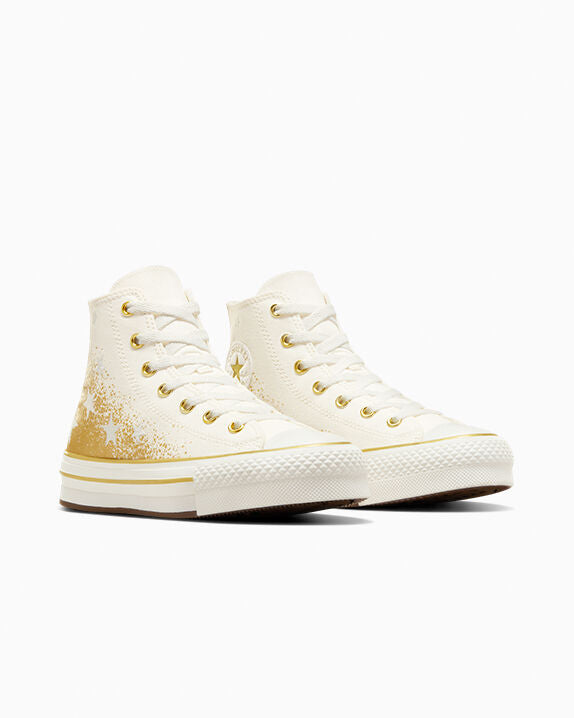 Chuck Taylor All Star EVA Lift Platform Dorado Metálico Alto