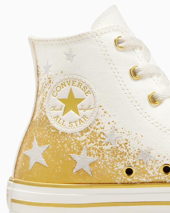 Chuck Taylor All Star EVA Lift Platform Dorado Metálico Alto