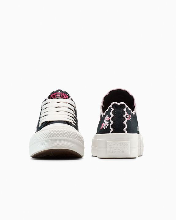 Chuck Taylor All Star Lift Platform Zapatillas bajas con flores bordadas