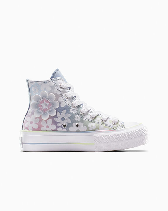 Chuck Taylor All Star Plataforma Elevadora Flores Degradadas de Caña Alta