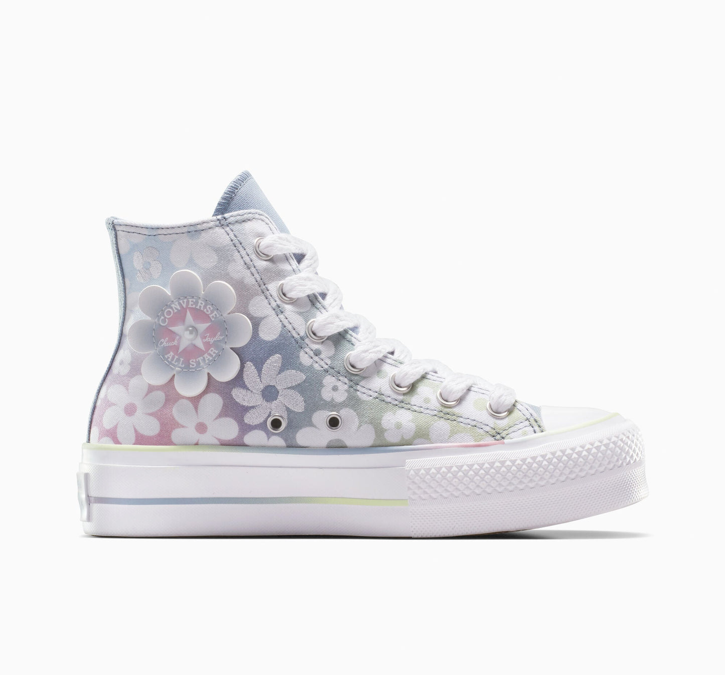 Chuck Taylor All Star Plataforma Elevadora Flores Degradadas de Caña Alta