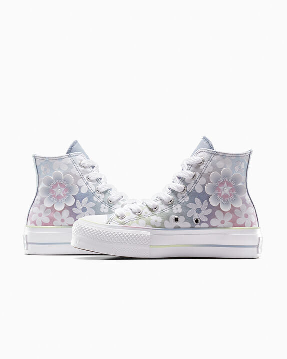 Chuck Taylor All Star Plataforma Elevadora Flores Degradadas de Caña Alta