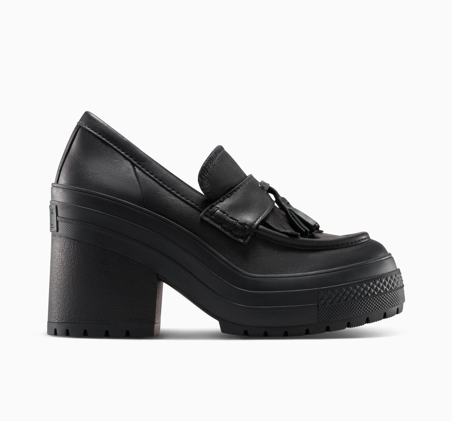 Mocasín Chuck 70 De Luxe con tacón y plataforma de cuero de caña baja
