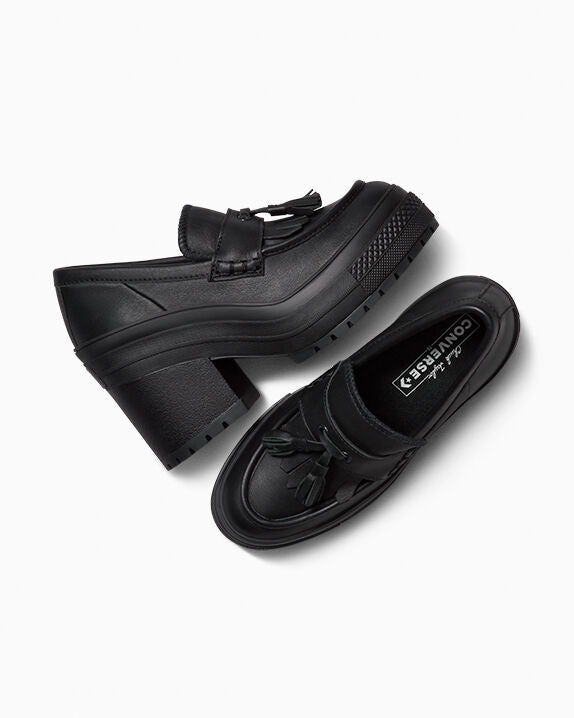 Mocasín Chuck 70 De Luxe con tacón y plataforma de cuero de caña baja