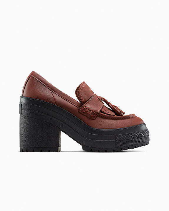 Mocasín Chuck 70 De Luxe con tacón y plataforma de cuero de caña baja