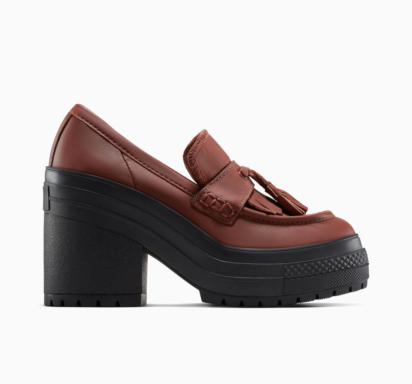 Mocasín Chuck 70 De Luxe con tacón y plataforma de cuero de caña baja