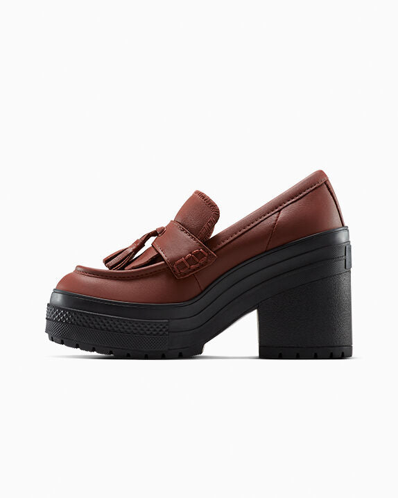 Mocasín Chuck 70 De Luxe con tacón y plataforma de cuero de caña baja