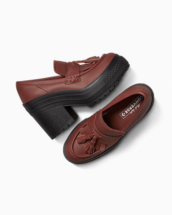 Mocasín Chuck 70 De Luxe con tacón y plataforma de cuero de caña baja