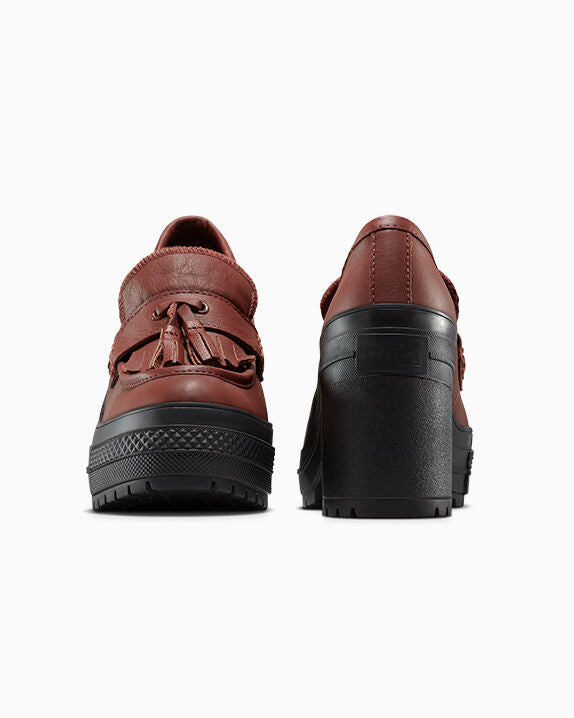 Mocasín Chuck 70 De Luxe con tacón y plataforma de cuero de caña baja