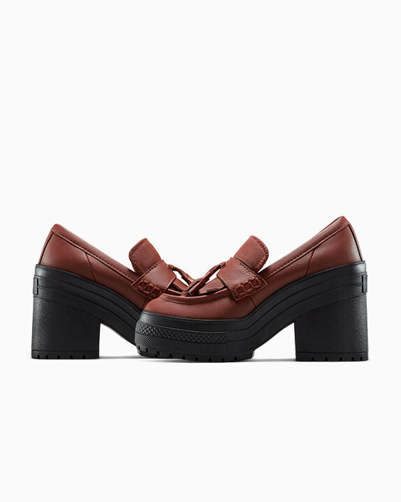 Mocasín Chuck 70 De Luxe con tacón y plataforma de cuero de caña baja