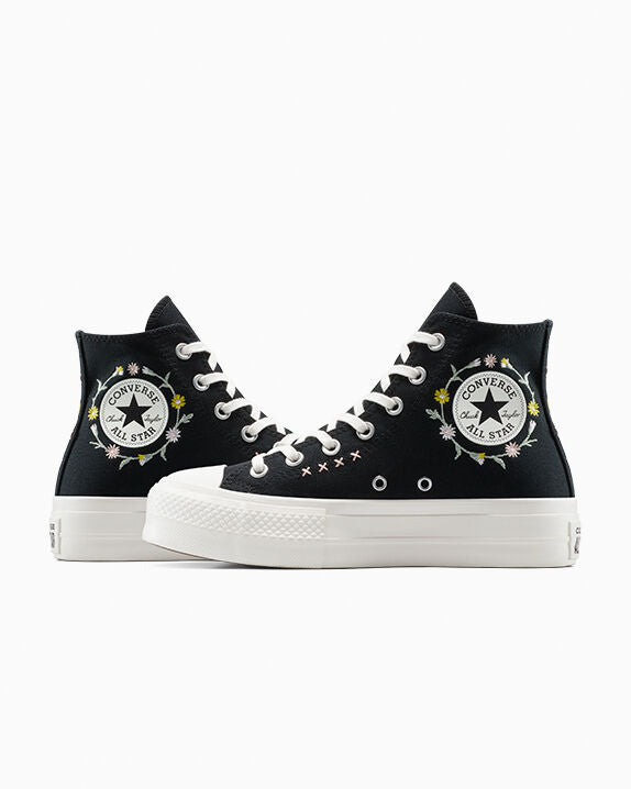 Chuck Taylor All Star Lift - Zapatillas altas con bordado floral