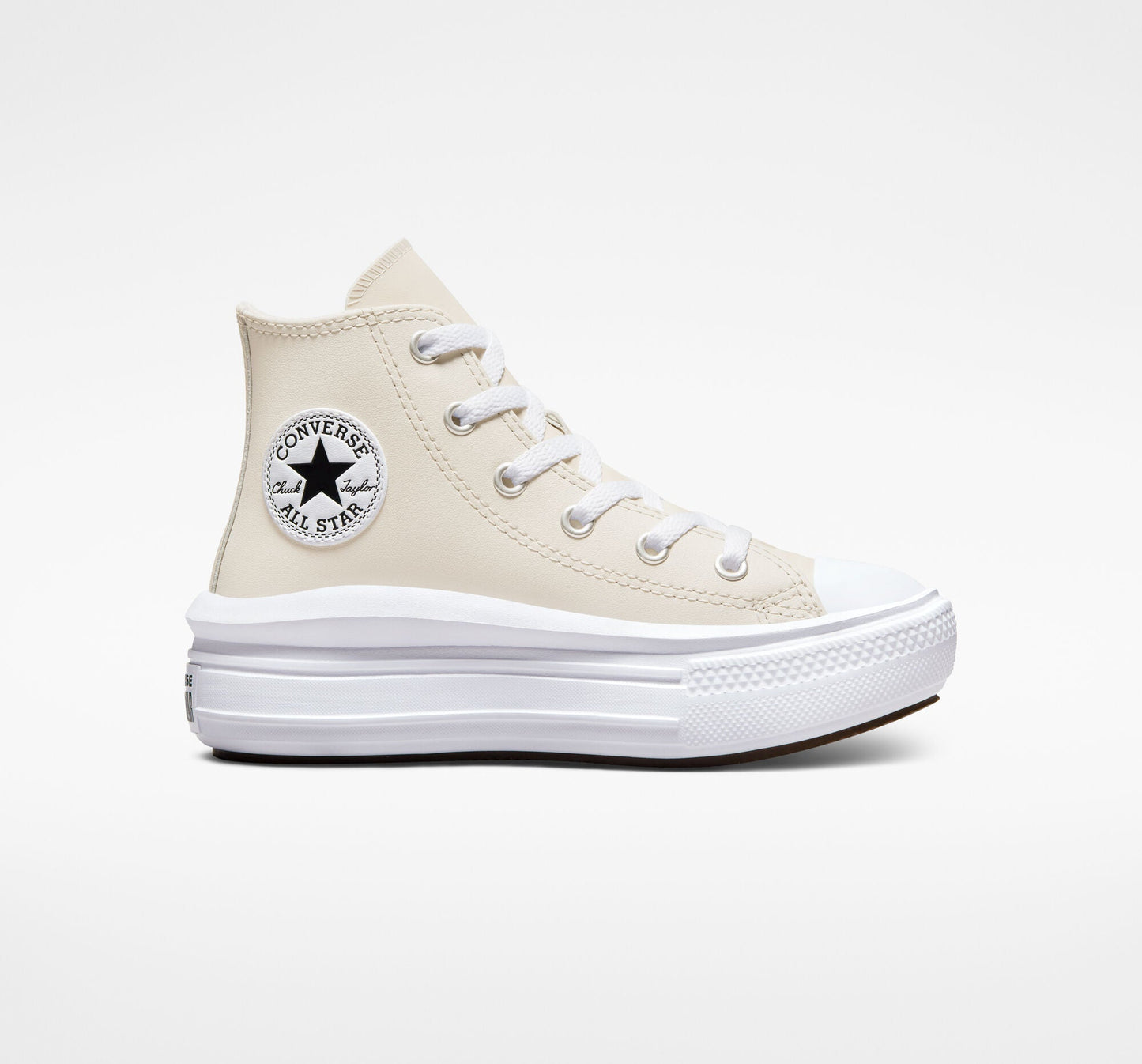 Chuck Taylor All Star Move Plataforma de cuero recubierto de caña alta 