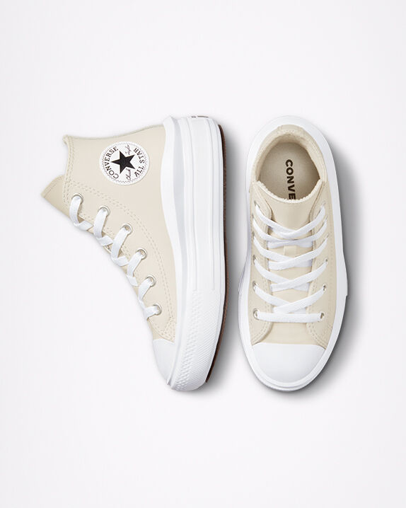 Chuck Taylor All Star Move Plataforma de cuero recubierto de caña alta 