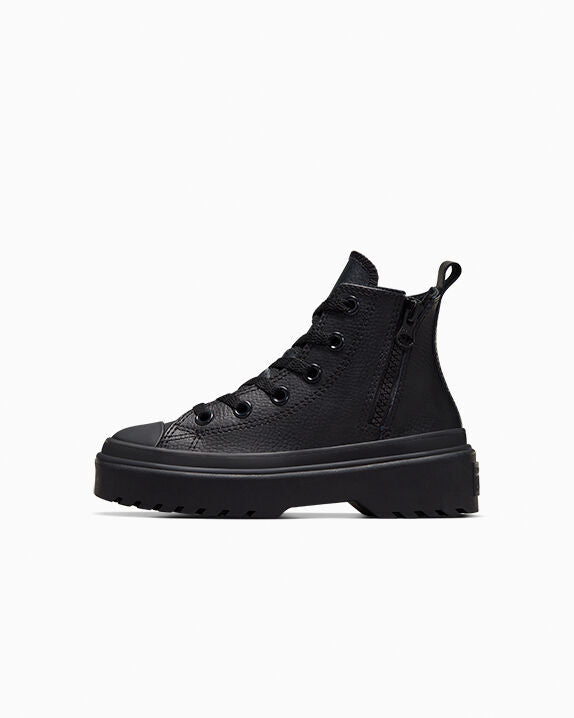 Chuck Taylor All Star Lugged Lift Platform de cuero de caña alta 