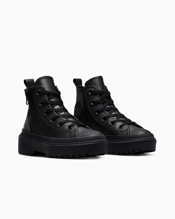 Chuck Taylor All Star Lugged Lift Platform de cuero de caña alta 