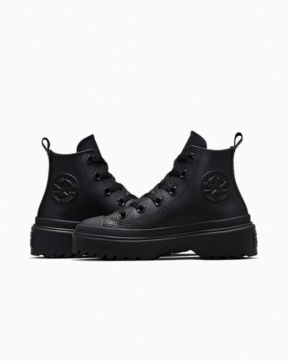 Chuck Taylor All Star Lugged Lift Platform de cuero de caña alta 