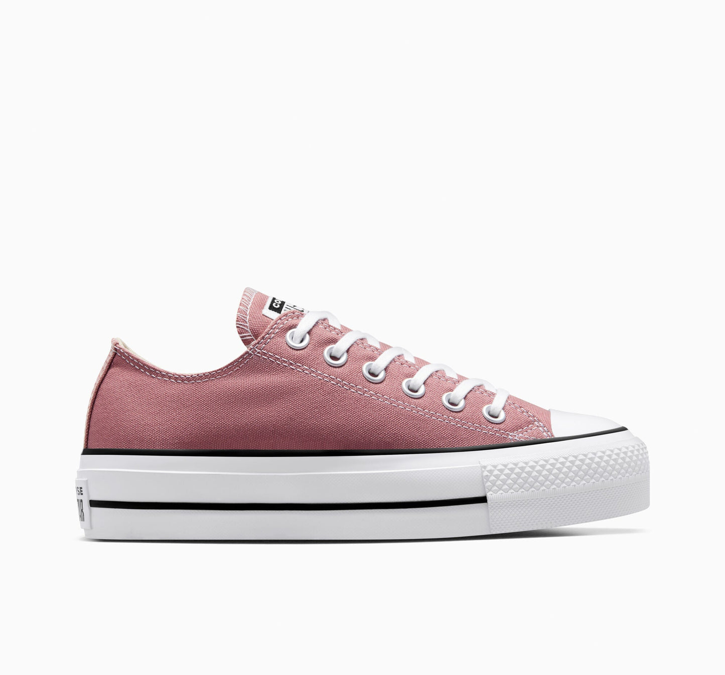 Chuck Taylor All Star Lift Platform Low Top Colores por tiempo limitado Cliffside Rose/White/Black 