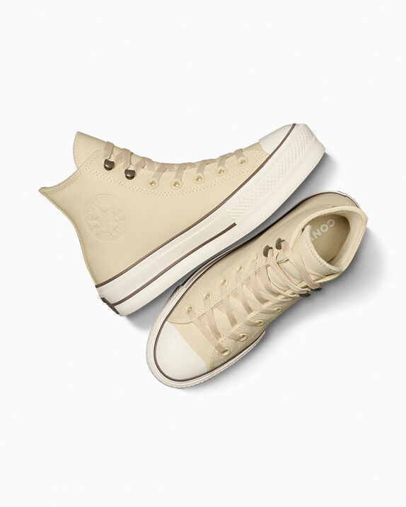Chuck Taylor All Star Lift Platform - Zapatillas altas de cuero resistente a la intemperie 