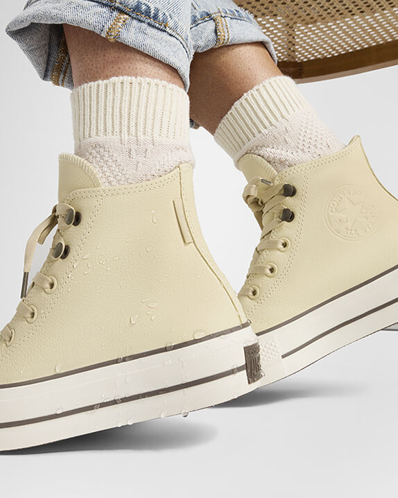 Chuck Taylor All Star Lift Platform - Zapatillas altas de cuero resistente a la intemperie 