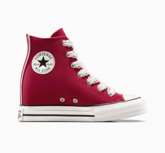 Chuck Taylor All Star Plataforma de cuña con cordones de crochet de caña alta 