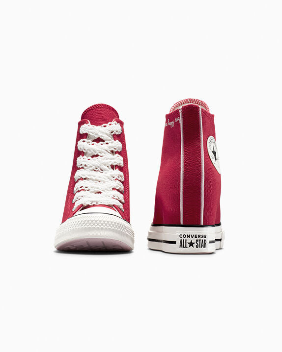 Chuck Taylor All Star Plataforma de cuña con cordones de crochet de caña alta 