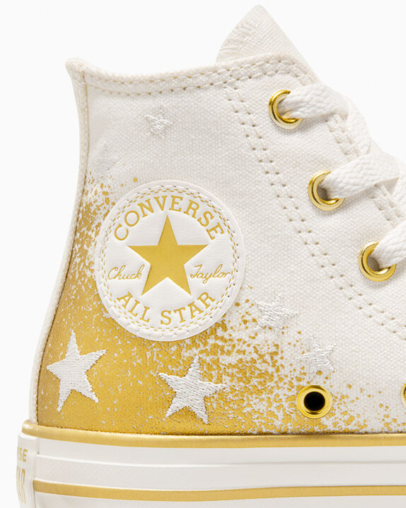 Chuck Taylor All Star EVA Lift Platform Gold Stars High Top 