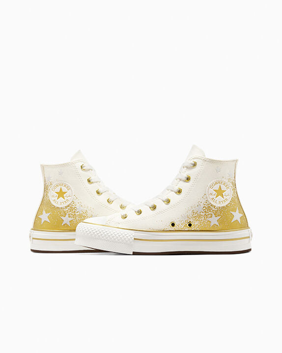 Chuck Taylor All Star EVA Lift Platform Dorado Metálico Alto 