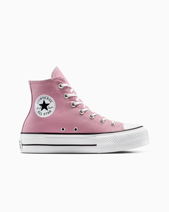 Chuck Taylor All Star Lift Platform High Top Colores por tiempo limitado Cliffside Rose/White/Black 