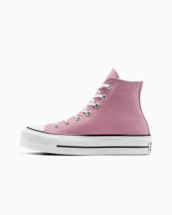 Chuck Taylor All Star Lift Platform High Top Colores por tiempo limitado Cliffside Rose/White/Black 