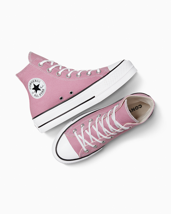 Chuck Taylor All Star Lift Platform High Top Colores por tiempo limitado Cliffside Rose/White/Black 