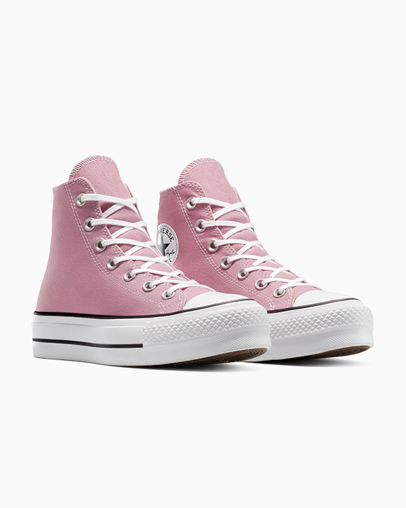 Chuck Taylor All Star Lift Platform High Top Colores por tiempo limitado Cliffside Rose/White/Black 
