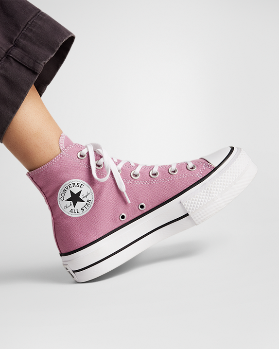 Chuck Taylor All Star Lift Platform High Top Colores por tiempo limitado Cliffside Rose/White/Black 