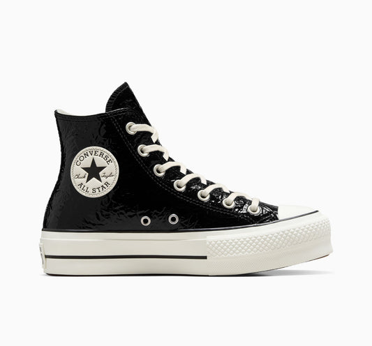 Chuck Taylor All Star Lift Platform de cuero arrugado de caña alta 