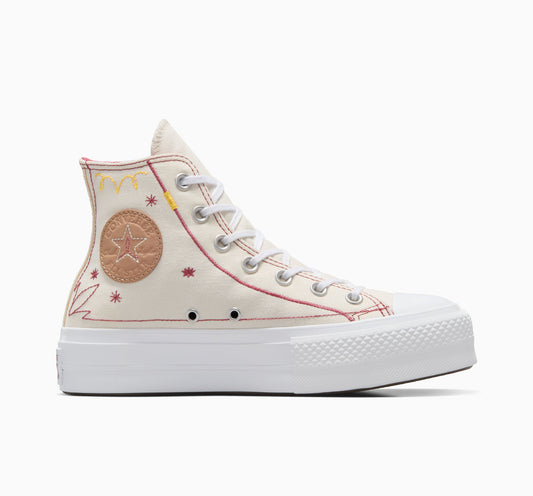 Chuck Taylor All Star Plataforma Elevadora Puntada Occidental Alta 