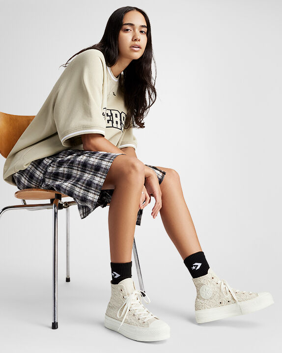 Chuck Taylor All Star Lift Platform Material texturizado High Top 