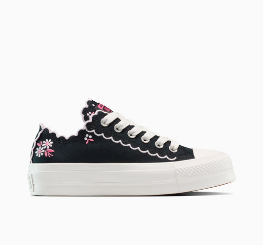 Chuck Taylor All Star Lift Platform Zapatillas bajas con flores bordadas