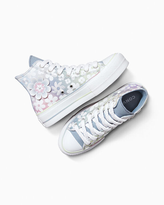 Chuck Taylor All Star Plataforma Elevadora Flores Degradadas de Caña Alta 