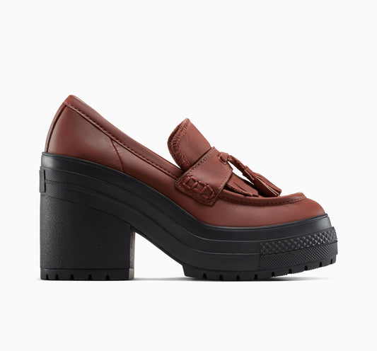 Mocasín Chuck 70 De Luxe con tacón y plataforma de cuero de caña baja 